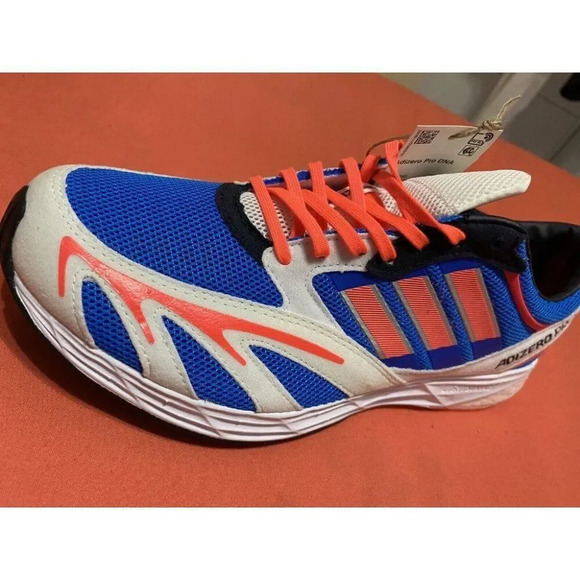 ADIDAS ADIZERO PRO DNA BLUE  NEON PINK WHITE SILVER MEN'S SIZE 6.5 RUNNING SHOES - Picture 3 of 12
